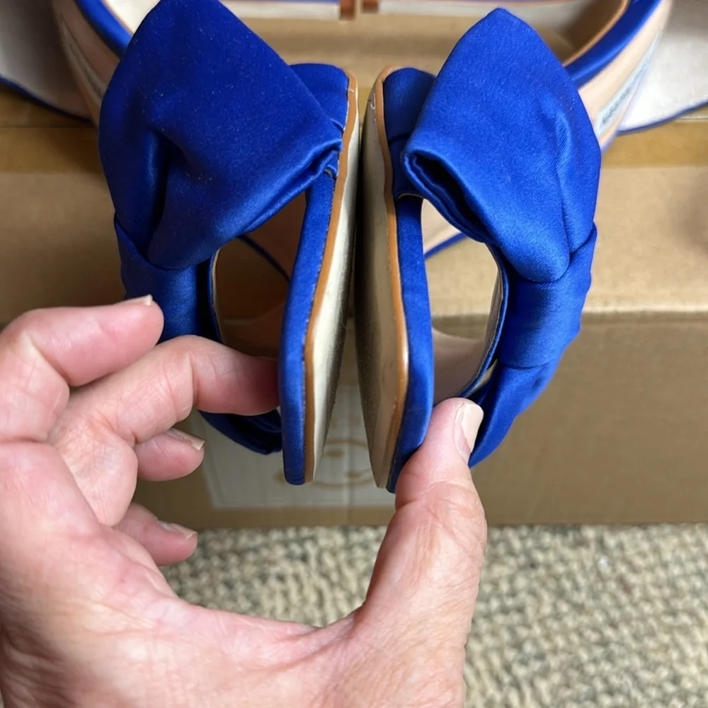 NWOT • Steve Madden • Women's Trusty Heeled Sandal 💙 Blue Satin 💙 Size 8.5 - Picture 5 of 17